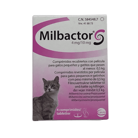 imagen de caja de comprimidos de milbactor gatitos