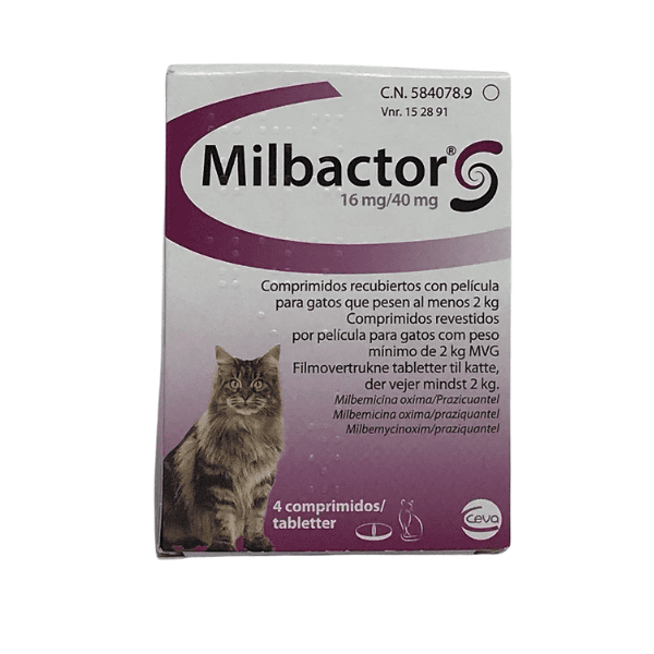 imagen de antiparasitario interno milbactor gatos adultos