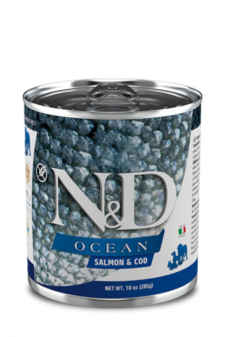 N&D OCEAN DOG BACALAO&SALMON lata de 85 gr FARMINA